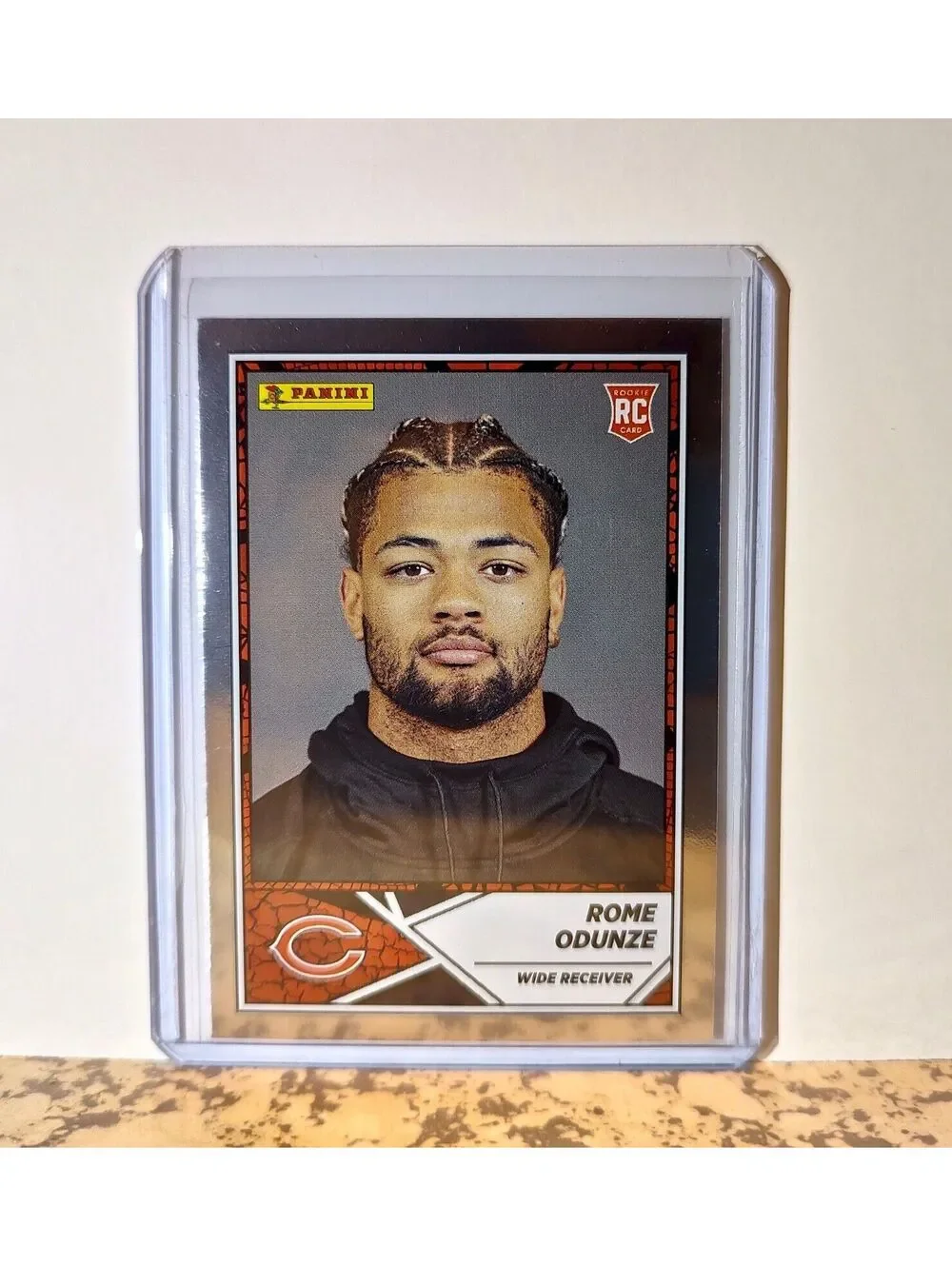 Rome Odunze 2024 Panini NFL #77 Silver Foil Rookie Sticker Card Bears